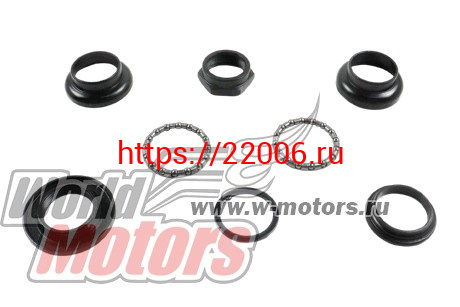 Детали рулевой колонки "Kenli" резьб.1"без огран.(22,2/30/27мм, общ.h=33 мм ЧЕР) KL-B202(компл) Детали рулевой колонки "Kenli" резьб.1"без огран.(22,2/30/27мм, общ.h=33 мм ЧЕР) KL-B202(компл)