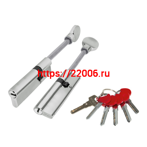 Цилиндровый Fuaro (Фуаро) механизм (D-PRO507-8/100) D-PRO5007-8Tang100(65+10+25) CP хром 5+1Key со штоком перекод.