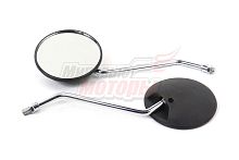 Зеркала (050) пласт.(круглое, черные) d10 (в уп. 50 пар)