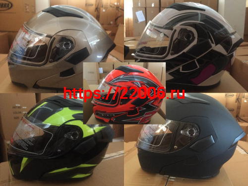 Шлем модуляр COBRA JK901,оранж.с черн1,серый,серый с бел.и фиолет2,черн.матов,черн.с зел4, размеры L фото 3