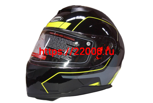 Шлем интеграл COBRA JK318, черный/зеленый(1), черный/красный(5), с очками, размеры M