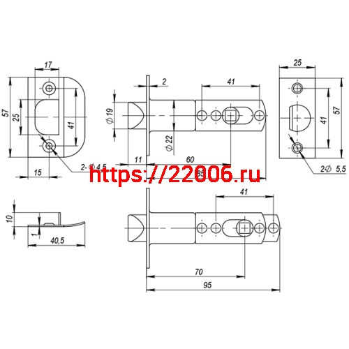 Ручка Ajax (Аякс) защелка DK610 AB-BK (6010 AB-B) (фик.) бронза фото 3
