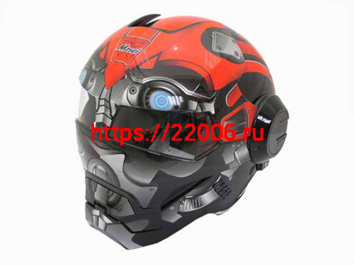 Мотошлем закрытый MASEI 610 Bumblebee красный (M) Мотошлем закрытый MASEI 610 Bumblebee красный (M)