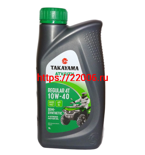 Масло TAKAYAMA REGULAR,  4T 10W40  ATV/UTV SL MA-2  п/синт, 1 литр  6056115
