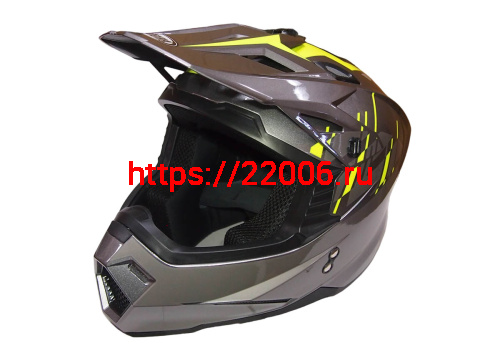 Шлем кроссовый COBRA JK801, №3 серый - лайм, размеры L Шлем кроссовый COBRA JK801, №3 серый - лайм, размеры L