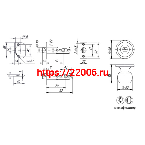 Ручка Punto (Пунто) защелка DK672 CP-ET (6072 CP-E) (кл./фик.) хром фото 3 Ручка Punto (Пунто) защелка DK672 CP-ET (6072 CP-E) (кл./фик.) хром фото 3